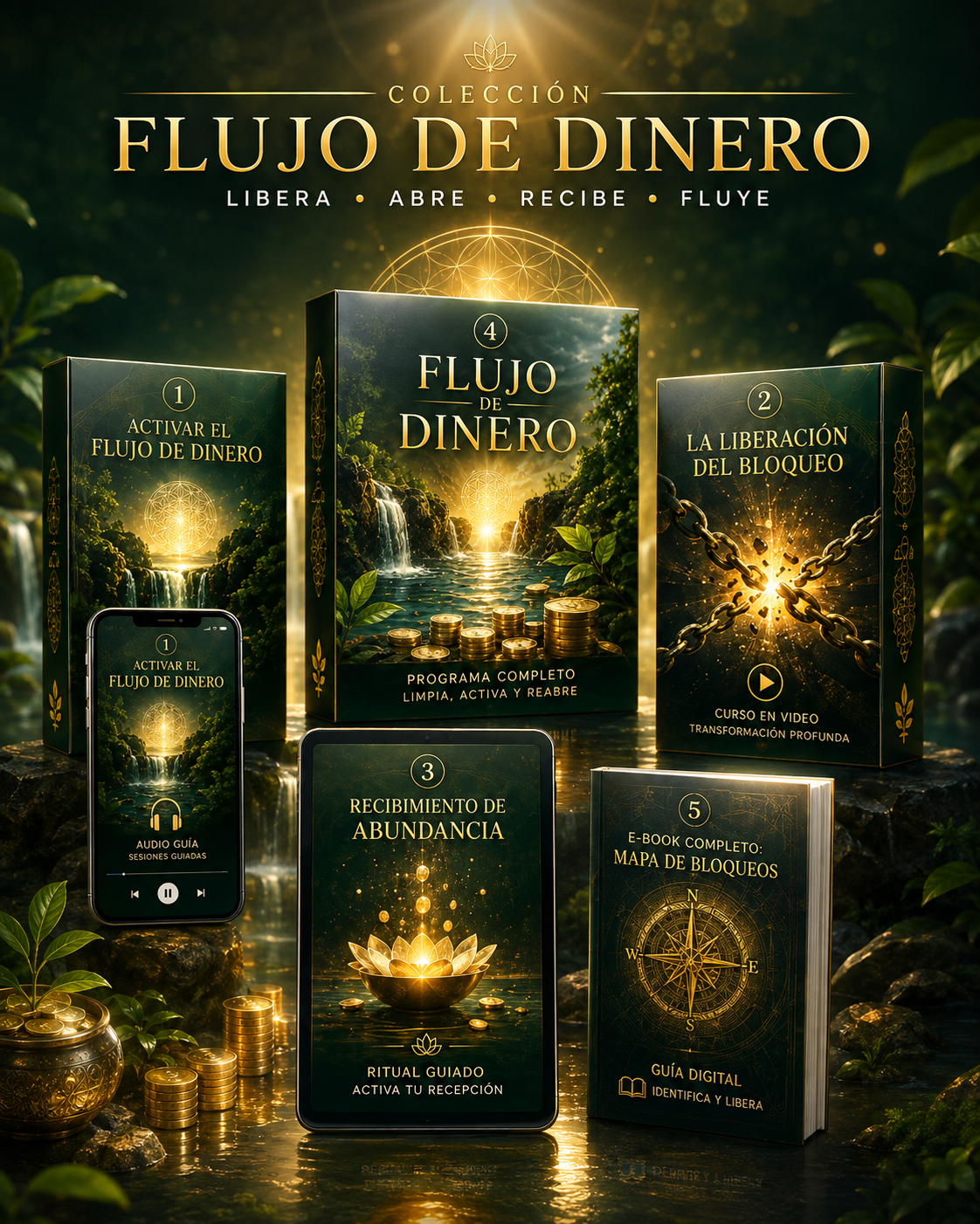 Colección Flujo de Dinero de Kimberly Ali con todos los productos incluidos